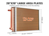 20"x 20" Heat Exchanger Water to Air 3-Row 3/8" Copper Ports 242 Fins V952-CPGSHRQ202001R9UUV0