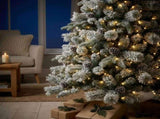 Christabelle 2.3m 7.5ft Alpine Snow Christmas Tree Pre Lit Multi Function LED Flocked Pine Cone 112_WFLAS75