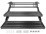 Heavy Duty Double Aluminium Caravan Step Anti-Slip RV Entry Step, Stable 2-Tier Camping Step, V1181-AT003-BK