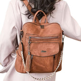 Women'S Travel Backpack Stylish Backpack Leather Backpack Tassel Backpack Chain - Blue - Size 01 V1403-127-85183-BLU-01