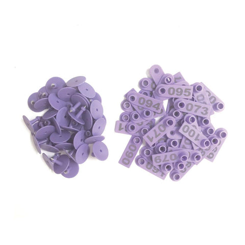 1-100 Cattle Number Ear Tags 5x2cm Purple Cow Sheep Pig Small Livestock Labels V238-SUPDZ-31398962528336
