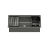 Cefito Kitchen Sink 81X45CM Stainless Steel Single Bowl Drain Rack Basket Black SINK-R10-8145T-BK