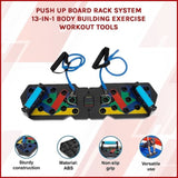 Push Up Board Rack System 13-in-1 Body Building Exercise Workout Tools V63-842351