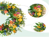 20 Inch Spring Summer Colorful Floral Wreath for Front Door, All Seasons Wildflower Wreath with V1258-DP02-C-2651