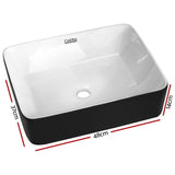 Cefito Bathroom Basin Ceramic Vanity Sink Hand Wash Bowl 48x37cm CB-037-MAT-WH-BK