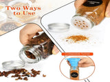 CARLA HOME 24 Glass Spice Jars with Lids, Shaker Tops, 180 Spice Labels, White Pen & Funnel for LSB-36271