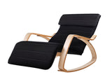 Artiss Rocking Armchair Footrest Nursing Black Afton ARMCHAIR-10-BLACK