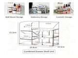 Combined Acrylic Storage Unit, Connected Shelf With Drawers For Dressing Table V1221-XM-LB3195-GM131