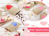 36 Pcs Valentine's Day Burlap Gift Bags with Drawstring Heart 6x4 In Party Favor Bag Mini Rustic V1259-DP01-A-5592