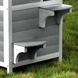 i.Pet Outdoor Cat House Shelter 56cm x 52cm x 82cm Rabbit Hutch Wooden Condo Small Outdoor Cat House PET-CH-81-GR