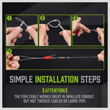 SWANLAKE 33 FT/10M Fiberglass Running Wire, Pull Push Rod, Fish Cable Coaxial Electrical Fish V465-66006