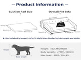 Large Leather Velvet Dog Sofa Lounge Bed V767-P-XD1278-L