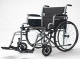 EQUIPMED 24 Inch Folding Wheelchair Lightweight Portable for Elderly and Disabled, Grey V219-EQWRHC05A