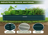 Wallaroo Garden Bed 240 x 120 x 30cm Galvanized Steel - Green GBD-BSW-2412-GN