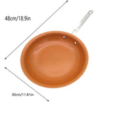 12 Inch Non-Stick Copper Pan with Ceramic Coating - Induction Oven Safe Skillet for Searing, V1189-LWWAL-20260401-05753