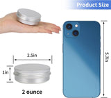Moretoes 60 Pack Tins, 2Oz Metal Round Tins, Aluminum Tin Cans Containers with Screw Lid for Lotion V1259-DP01-F-56