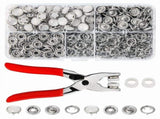 Pearl Snaps for Fabric Snap Pliers, Metal Snap Button Kit for Clothing, Shirts, Onesie, Romper,240 V1366-AZ2-W-14617