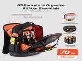 Tool Backpack with Tools, 65 Pockets, Heavy-duty Tools Storage Organizer Bags with Laptop V952-GJBB1416INCHDUXTA001V0
