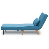 Sarantino Adjustable Corner Sofa 1 Seater Lounge Linen Bed Seat - Blue SOFA-M13-LNN-BLU