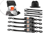 Retractable Ratchet Straps, 25.4 mm x 3 m, Tie Down Straps with S Hooks, 544 kg Break Strength, 4 V952-SXGJLD1INCH1LTOCP001V0