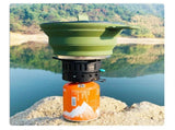 Outdoor Camping Foldable Pot, Silicone Hiking Cook Pot, Portable Picnic Cookware Set, Stainless V1265-YY-428