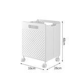 Foldable Laundry Basket with Wheels - Portable Rolling Hamper for Home Use 33*28*48cm White V888-ELOSUNG10920