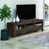 TV Cabinet with 3 Storage Drawers with Shelf Solid Acacia Wooden Frame Entertainment Unit in V43-TVC-NOW-CH