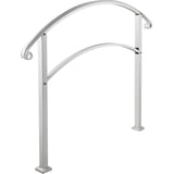3-Step Handrails for Outdoor Steps Fits 1 or 3 Steps Matte White Stair Rail Wrought Iron Handrail V952-LTFS3BBSLG0000001V0