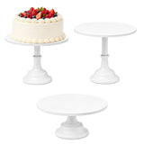 3PCS White Cake Stands, 8" 10" 12" Tiered Cupcake Display Holders, Metal Dessert Serving Trays, V1192-AZ-W-18438
