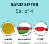 4 Pcs Sand Sifters,Tutuviw Plastic Sand Sifter,Large Sand Strainer,Sand Toys for Digging Picking Up V1189-WXFWAL-20260319-00450