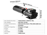 Hydraulic Pump Power Unit, AC 220V, 10 Quart Single Acting Hydraulic Unit, 6.3 L/min Oil Flow, Max V952-YXYYB220VJLD2PVAG001V7