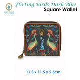 PIP Studio Flirting Birds Dark Blue Square Wallet V442-HIN-MISC-WALLETFLIRTINGBIRDS-DARKBLUE-SQ