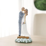 Sweet Newlyweds Kissing Figurine Decorations Bride Bridegroom Statues Couple Sculpture for V1366-AZ2-W-09232
