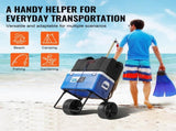 Beach Dolly with Big Wheels for Sand, 15.4" x 15.7" Cargo Deck, w/ 10" PE Solid Wheels, 69LBS V952-STTCXG10INCH3UV59V0