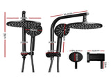Cefito 9'' Rain Shower Head Set Handheld Round High Pressure Twins Tap Chrome SHOWER-A1-RO-9-BK-TAP-RO