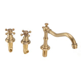 Double Handle Faucet Copper Leakproof Corrosion Resistant Beautiful G1/2 Thread Three Hole Bathroom V1294-YM0715-3112220048611