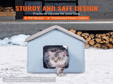 Heated Cat House, Outdoor Kitty Shelter with Timer, 600D Oxford Cloth Foldable Cat Shelter with V952-FWSBYMBHSNJBUZ1X4V3