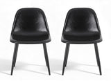 Artiss 2x Dining Chairs Retro PU Leather Kitchen Lounge Cafe Accent Chair Black DINC-B-B04-BKX2