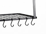 Toque Metal Pot Pan Rack Hanging Kitchen Shelf Wall Mounted Organizer 10 Hooks KT1064-BK-AU