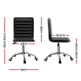 Artiss Office Chair Conference Chairs PU Leather Low Back Black OCHAIR-K-REPL-BK