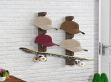 1 Piece Wall Mounted Wooden Hat Rack and Cap Holder, Brown V1237-MS-912-077