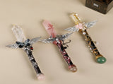 Handmade Crystal Wand, Natural Raw Gemstone Scepter, Magic Healing Wand Citrine V1178-0400-MFBHS
