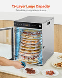 12 Trays Rotary Food Dehydrator Machine Stainless Steel 800W Fruit Drying V952-SGHGJ800W12CKZAQ8V3