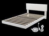 Levede Floating Bed Frame With RGB LED Light Headboard Base Platform Single BF1059-S-BG-AU