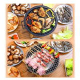 SOGA 2X Medium Cast Iron Round Stove Charcoal Table Net Grill Japanese Style BBQ Picnic Camping with ZPAI056MEDX2