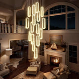 BAMDECOR C3605 15H Modern Oval Ring LED Chandeliers Decor Hanging Lamp Crystal Lustre V255-BAM-C3605
