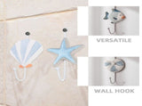 Wall Towel Hooks Ocean Theme Wall Hook Assorted Color 6PCS V1366-AZ2-W-22000