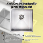 440x440mm Handmade Stainless Steel Undermount / Topmount Kitchen Laundry Sink with Waste V63-772965