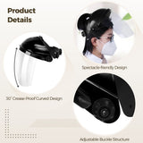 4PCS Safety Face Shields, Full Face Protection Transparent Anti-Fog Work Masks with Adjustable V1369-AZ3-W-08809