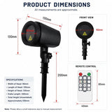 Outdoor Waterproof Red Green Laser Projector Light, Multi Pattern Christmas Halloween Yard Lamp, V1221-XM-LB2522-GM95